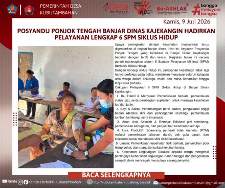 SUKSES DIGELAR, POSYANDU PONJOK TENGAH TERAPKAN LAYANAN LENGKAP 6 SPM SIKLUS HIDUP
